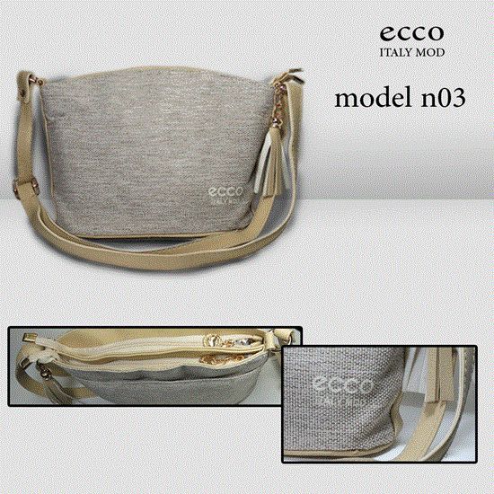 تصویر  کیف دستی مجلسی زنانه کرمی ساده ecco