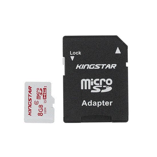 تصویر  کارت حافظه MicroSDHC کینگ استار ظرفیت 8GB کلاس 10 استاندارد UHS-I U1 سرعت 45MBps همراه با آداپتور   king star memory card