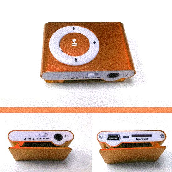 تصویر  پخش کننده موسیقی رنگ طلایی mp3player رم خور طرح اپل