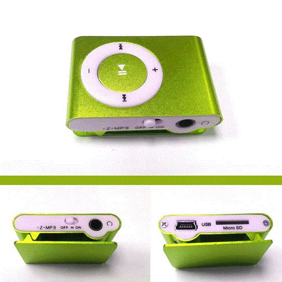 تصویر  پخش کننده موسیقی رنگ سبز mp3player رم خور طرح اپل