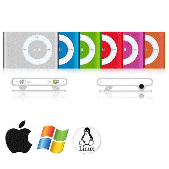 تصویر  پخش کننده موسیقی رنگ قرمز mp3player رم خور طرح اپل
