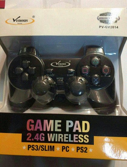 تصویر  دسته بازی تک وایرلس  شوک دار ونوس pc,ps2,ps3