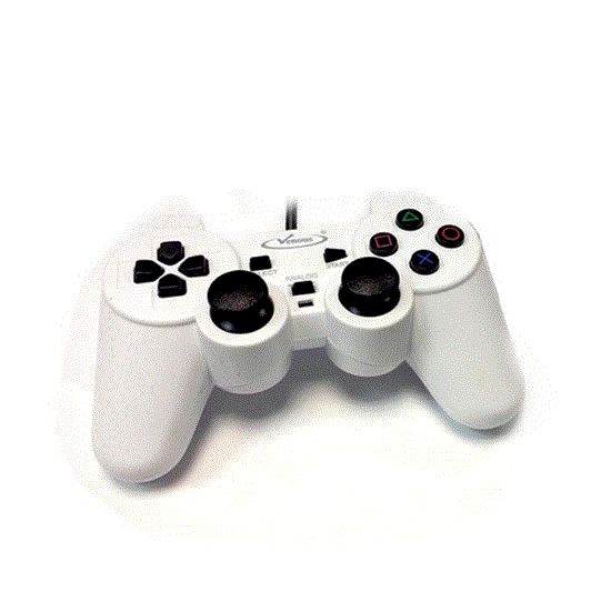 تصویر  دسته بازی تک شوکدار سفید ونوس ps2