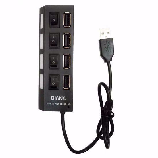 تصویر  هاب 4 پورت USB 2.0 کلید دار