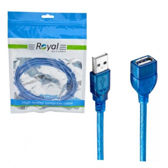 تصویر  کابل افزایش طول USB شیلدار طول 1.5 متر رویال (Royal)