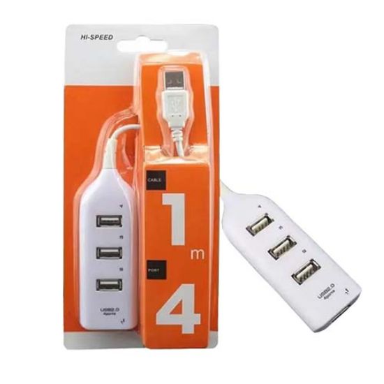 تصویر  هاب ۴ پورت USB 2.0 طول 1 متر سفید